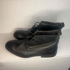 Jhon Varvatos u.s.a Lace-up Leather Boots  F1955N3B-A103B 65602, Black size 13